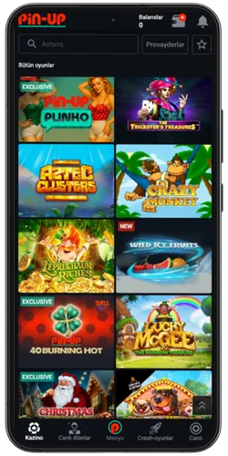 Pin Up kazino lobisindəki Exclusive Plinho, Aztec Clusters və digər slot oyunlarının tam kataloqu